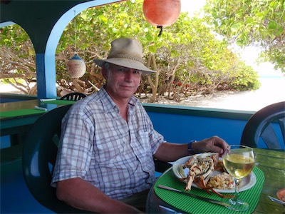 The incredibly delicious Anegada spiny lobster. Big Bamboo Beach Bar & Restaurant, Jack Bay Point