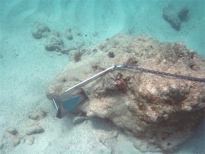 Abandoned anchor at Sandy Spit
