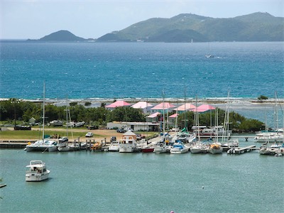 Halls Haven, Manatee Point, Sea Cow Bay and Peter Island in the distance