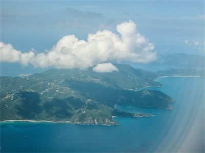 Iormer Bay, Shark Bay, Brewers Bay, Long Bay, Tortola and in the distance Saint John USVI
