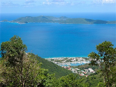 Nanny Cay, Tortola, and in the distance Peter Island