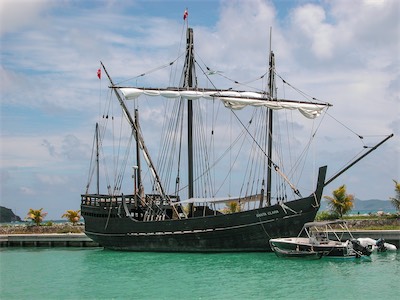 Santa Clara, the sister ship to the Niña, Inner Hatrbour, Road Town, Tortola