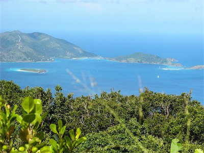 Jost van Dyke, Sandy Cay, Green Cay and Sandy Spit from Mount Sage