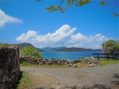 Annaberg Sugar Mill Ruins, St. Jhon, USVI and Tortola BVI in the background